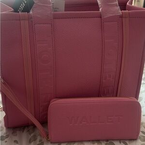Barbie Pink Tote Bag and Wallet Set